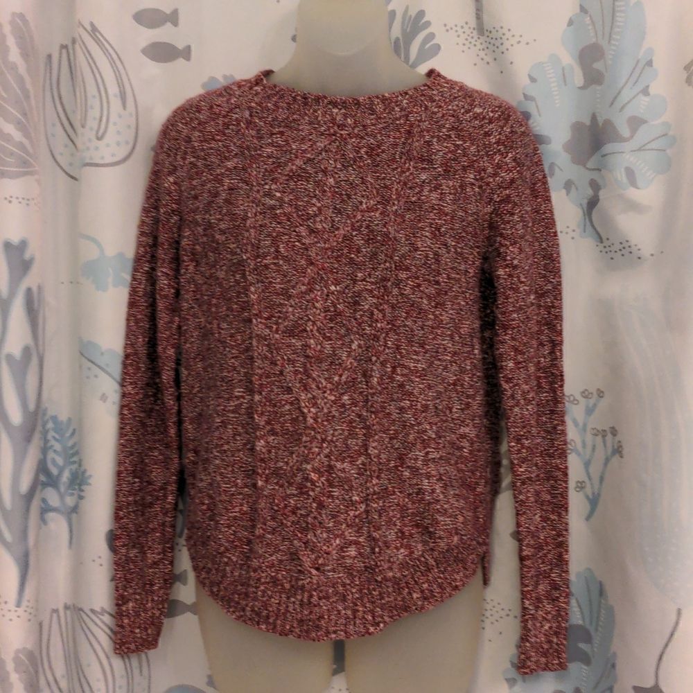 2 for $20 Perfectly Soft Perfectly You Red + White Cotton Blend Sweater Sz M